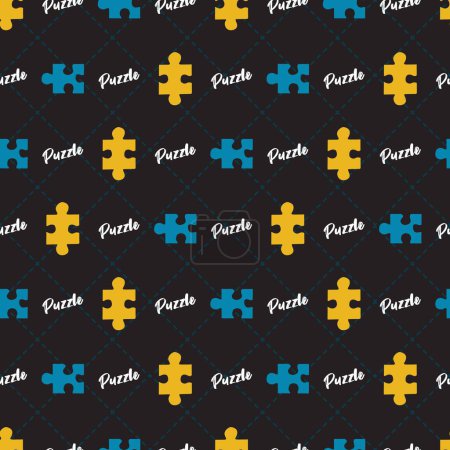 Blue and Yellow Puzzle Challenge Cognitive Fun Pattern can be use for background and apparel design