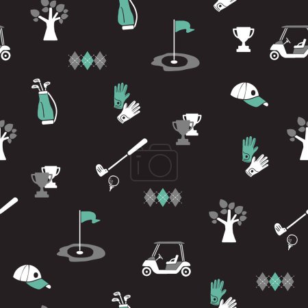 Golfing Dreams Swing Elegance Seamless Pattern can be use for background and apparel design