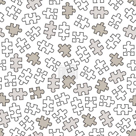 Illustration for White and Grey Seamless Puzzle Mania Game Vector can be use for background and apparel design - Royalty Free Image