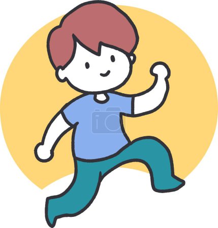 Strides of Joy Boy on the Move Vector Art. Perfect for children's publications, educational materials, or any project aimed at capturing the innocence and zest of youth.