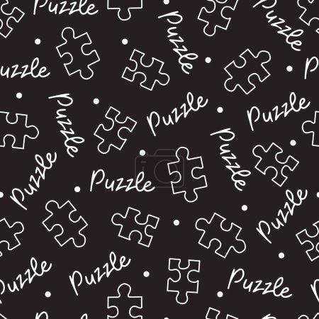Illustration for Twilight Abstract Puzzle Jigsaw Pieces Pattern can be use for background and apparel design - Royalty Free Image