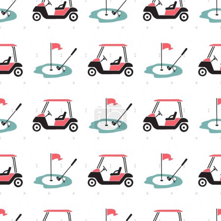 Illustration for Leisure Sport Classic Swing and Putt Golf Pattern can be use for background and apparel design - Royalty Free Image