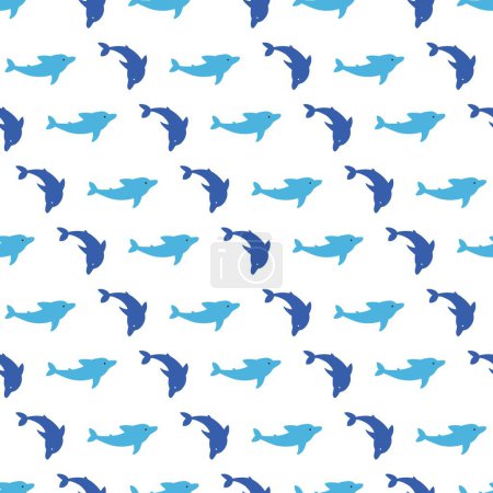Sea Grace Life Delphin Delight Silhouette Pattern kann für Hintergrund und Bekleidungsdesign verwendet werden