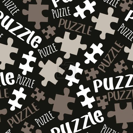 Illustration for Puzzle Piece Scatter Cognitive Game Seamless Pattern can be use for background and apparel design - Royalty Free Image
