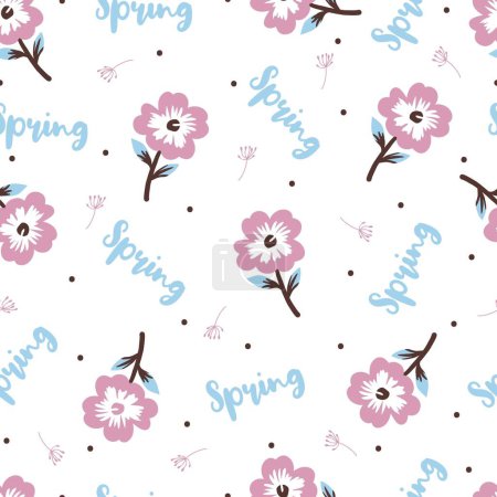 Illustration for Springtime Serenade Abstract Pink Floral Melody Pattern can be use for background and apparel design - Royalty Free Image