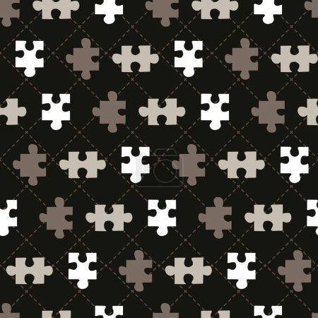 Puzzle Piece Scatter Mental Workout Motif Pattern can be use for background and apparel design