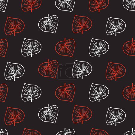 Illustration for Abstract Nature Leaf Veins Vector Seamless Pattern can be use for background and apparel design - Royalty Free Image