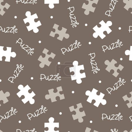 Illustration for Brain Game Puzzle Piece Scatter Vector Pattern can be use for background and apparel design - Royalty Free Image