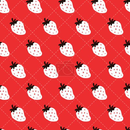Red Ripe Berry Burst Sweet Vector Pattern can be use for background and apparel design