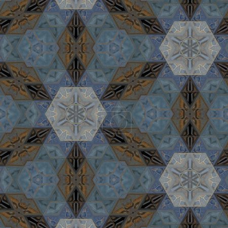 Photo for Mexican Pattern for background design. Artistic print design for textile, greeting card, brochure, menu, flyer, magazine book cover and any other decoration. Latin fashion for floor tiles and carpet - Royalty Free Image