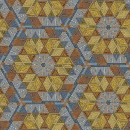 Photo for Mexican Pattern for background design. Artistic print design for textile, greeting card, brochure, menu, flyer, magazine book cover and any other decoration. Latin fashion for floor tiles and carpet - Royalty Free Image