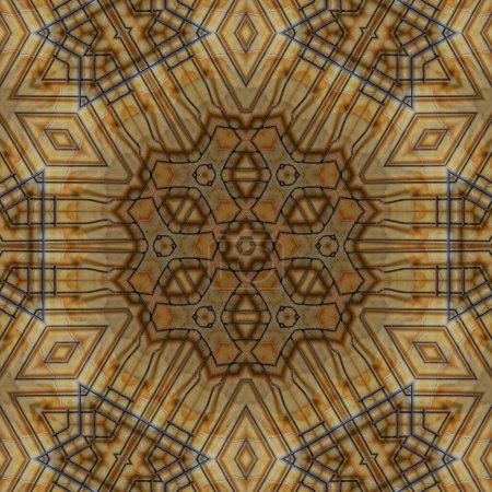 Photo for Vintage pattern design for Moroccan textile print. Turkish fashion for floor tiles and carpet. Traditional mystic background design. Arabesque ethnic texture. Geometric stripe as digital textile print - Royalty Free Image