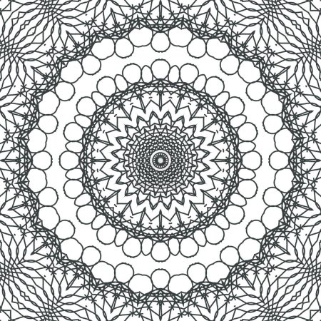 Artwork for practicing color fill up. Doodle work sample for learning purpose. Coloring book page for kindergarten school students. Mandala colouring for traditional festive decoration