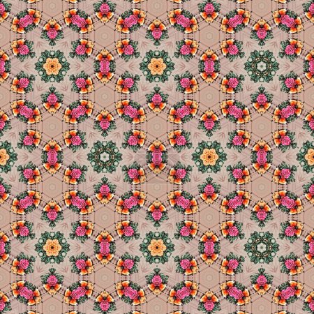 Moda hiperreal para baldosas y alfombras. Diseño de fondo místico tradicional. Textura étnica árabe. Raya geométrica ornamento foto de portada. Diseño de patrón repetido para impresión textil digital
