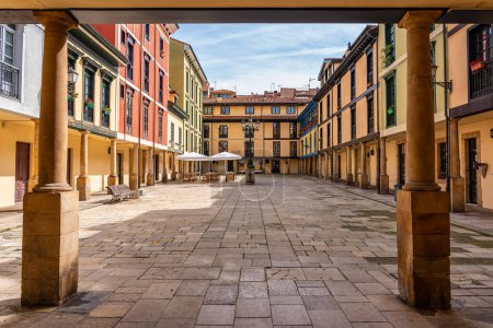 Photo for The Square of the Fontan market is located in the historical center of Oviedo and is surrounded by bar and shops, Asturias - Royalty Free Image