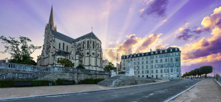 Photo for Sunrise in the historic center of the tourist city of Pau next to the Pyrenees, France - Royalty Free Image