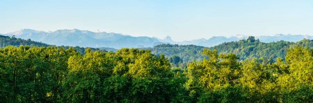 Photo for Panoramic view of the Pyrenees mountain range of the city of Pau France - Royalty Free Image