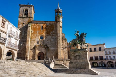 Plaza mayor of the monumental city of Trujillo, city of conquistadors, Spain