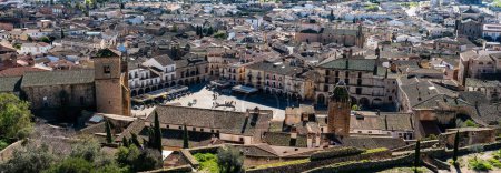 Great panoramic view of the monumental and medieval city of Trujillo in Caceres, Spain