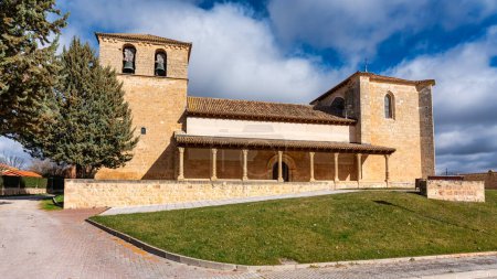 Medieval stone monastery in the town near the city of Aranda de Duero, Burgos