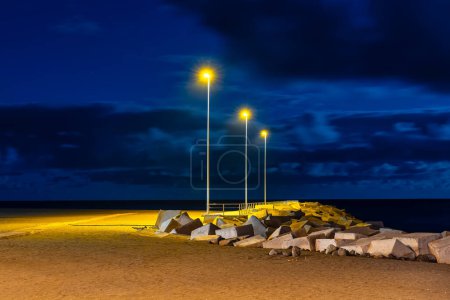 Promenade at night on the coast of Santa Cruz de la Palma, Canary Islands
