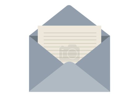Envelope with letter icon. Flat illustration of envelope with letter icon for design