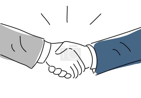 Handshake hand drawing illustration