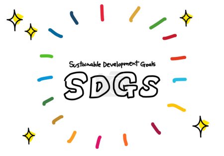 palabra escrita a mano SDGs doodle estilo logotipo ilustración