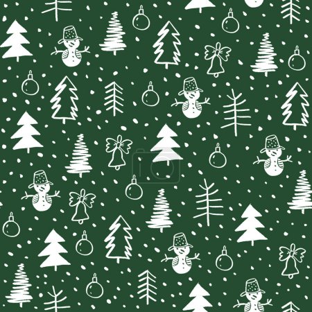 Foto de Seamless Christmas and New Year`s patterns. Winter and Christmas elements on a dark background. - Imagen libre de derechos