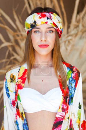 Photo for Beautiful young woman in traditional ukrainian national costume - Royalty Free Image