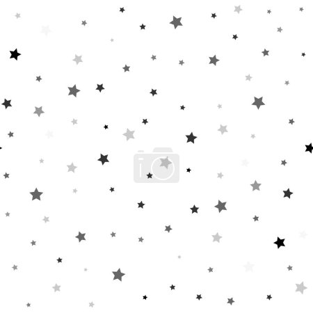 Illustration pour Seamless pattern with stars. Vector black and white simple patte - image libre de droit