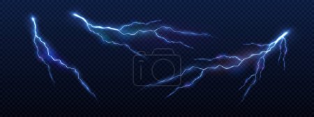 Illustration for Vector lightning, thunderstorm light effect. Abstract background in the form of lightning. Powerful charge of nature force. Isolated illustration EPS10 - Royalty Free Image