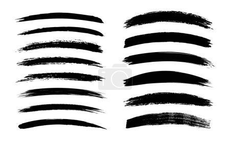 Illustration for Collection of vector paint brush strokes, hand drawn brush stroke textures set - Royalty Free Image