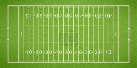 Téléchargez les illustrations : Terrain de football américain. Terrain de stade de sport avec texture d'herbe verte et cadre. Illustration vectorielle - en licence libre de droit