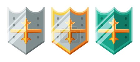 Illustration for Set of vector icons, objects, things, item. Game concept and design. Design element. Magical magic. Game assets and tile. Fantasy, fiction style. - Royalty Free Image