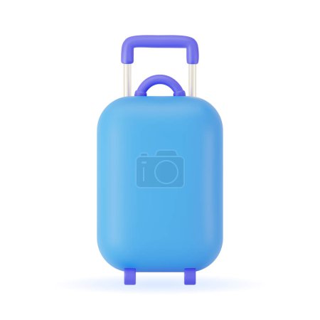 Ilustración de Icono de equipaje 3d. Vector renderizar 3d icono símbolo de vacaciones y vacaciones de verano. Fondo de equipaje para el diseño. - Imagen libre de derechos