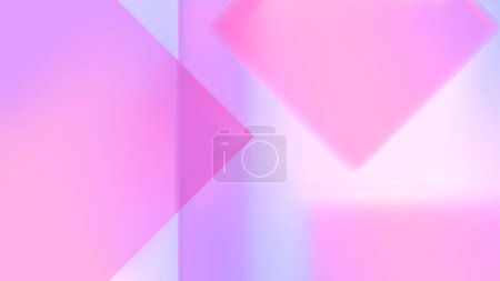 Ilustración de Fondo de vidrio geométrico. Ilustración vectorial de formas cuadradas y triangulares en color rosa con efecto de desenfoque y morfismo. 3d renderizado de fondo abstracto. - Imagen libre de derechos