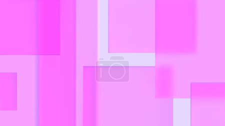 Ilustración de Fondo de vidrio geométrico. Ilustración vectorial de formas cuadradas y triangulares en color rosa con efecto de desenfoque y morfismo. 3d renderizado de fondo abstracto. - Imagen libre de derechos