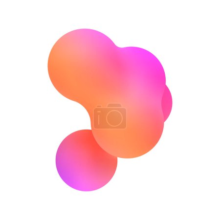 Ilustración de 3d rosado conjunto de manchas líquidas. Esferas de color abstracto en vuelo. Renderizado realista vectorial de burbujas sobre un fondo blanco aislado. Ilustración de elementos de lámparas de lava en estilo y2k. - Imagen libre de derechos