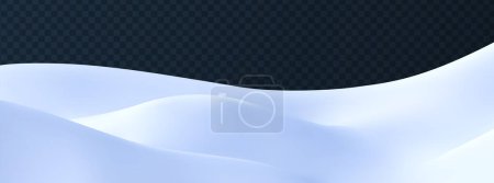 Illustration for 3d background of white snow. Render of a landscape of winter snowdrifts in cartoon style. Symbol of Christmas and New Year. Holiday vector illustration. - Royalty Free Image