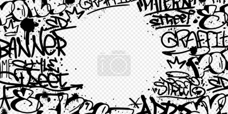 Photo for Vector background in street art style on a white transparent background. Drawing letters using spray and marker. Minimalistic poster on the theme of abstract art. - Royalty Free Image
