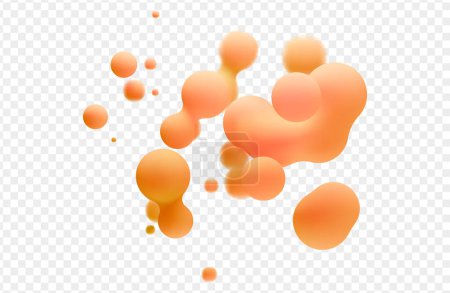 Photo for 3d liquid blobs set. Abstract colored spheres in flight. Vector realistic render of bubbles on an isolated white background. Illustration of lava lamp elements. - Royalty Free Image