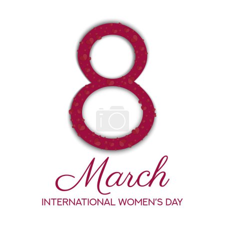 Foto de 8 march background. International womens day decorations in paper art style with hearts. Greeting card on pink tone - Imagen libre de derechos
