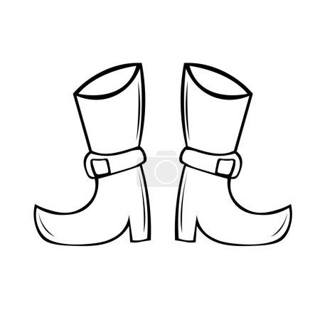Foto de Ilustración vectorial de botas de bruja dibujadas a mano en estilo doodle - Imagen libre de derechos