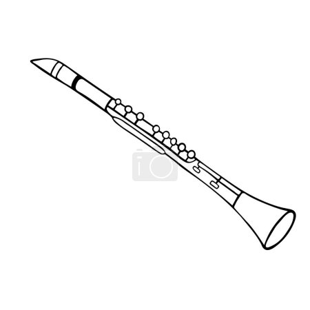 Illustration for Vector illustration of clarinet of a wind musical instrument. - Royalty Free Image