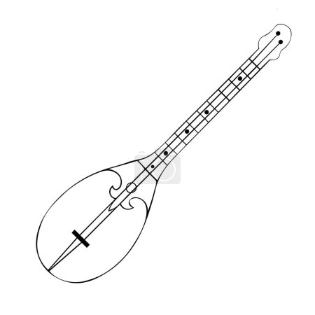 Ilustración de Dombyra Kazajstán instrumento tradicional de música folclórica. Ilustración vectorial. - Imagen libre de derechos