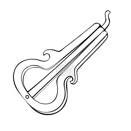 Ilustración de Shankobyz Kazajistán instrumento musical tradicional popular. Ilustración vectorial. - Imagen libre de derechos