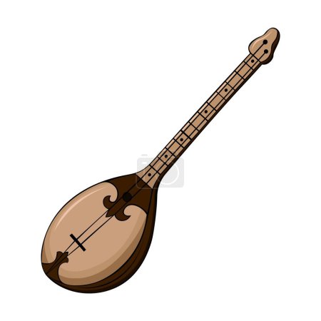 Ilustración de Dombyra Kazajstán instrumento tradicional de música folclórica. Ilustración vectorial. - Imagen libre de derechos