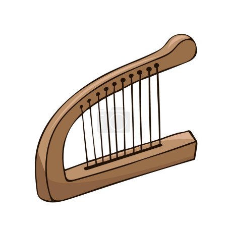 Ilustración de Adyrna Kazajstán instrumento musical popular tradicional. Ilustración vectorial. - Imagen libre de derechos