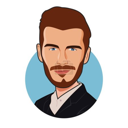 Illustration for David Beckham . Soccer players. World Cup. Vector image - Royalty Free Image